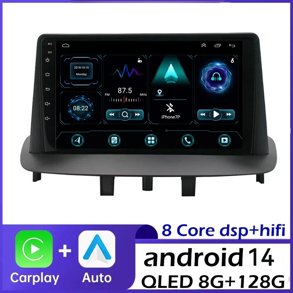2Din 4G Android 14 Car Radio Multimedia Video Player For Renault Megane 3 2008-2014 GPS Navigation Head Unit wireless Carplay
2Din 4G Android 14 Car Radio Multimedia Video Player For Renault Megane 3 2008-2014 GPS Navigation Head Unit wireless Carplay