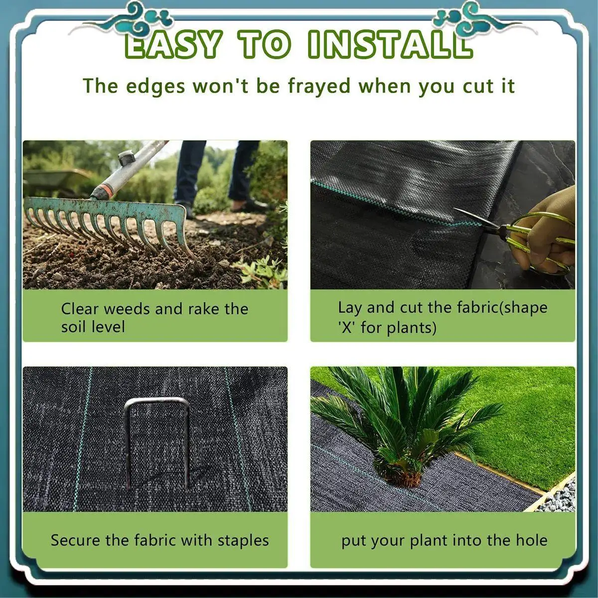Premium 3.5Ft X 50Ft Garden Weed Barrier Landscape Fabric Heavy Duty Weed Block Gardening Mat,Weed Control Garden Cloth
Premium 3.5Ft X 50Ft Garden Weed Barrier Landscape Fabric Heavy Duty Weed Block Gardening Mat,Weed Control Garden Cloth