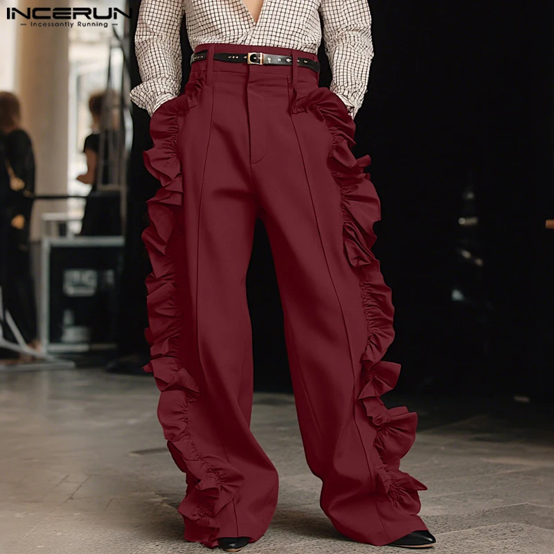 INCERUN мужские брюки однотонные свободные повседневные брюки на пуговицах с рюшами мужские уличные модные мужские прямые брюки для отдыха для бега 
INCERUN мужские брюки однотонные свободные повседневные брюки на пуговицах с рюшами мужские уличные модные мужские прямые брюки для отдыха для бега