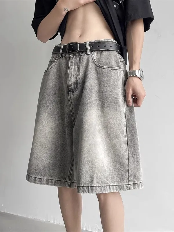 Vintage Grey Washed Denim Shorts Men's Summer Casual Straight Leg Five-Quarter Length Wear-resistant Loose Fit Jeans
Vintage Grey Washed Denim Shorts Men's Summer Casual Straight Leg Five-Quarter Length Wear-resistant Loose Fit Jeans