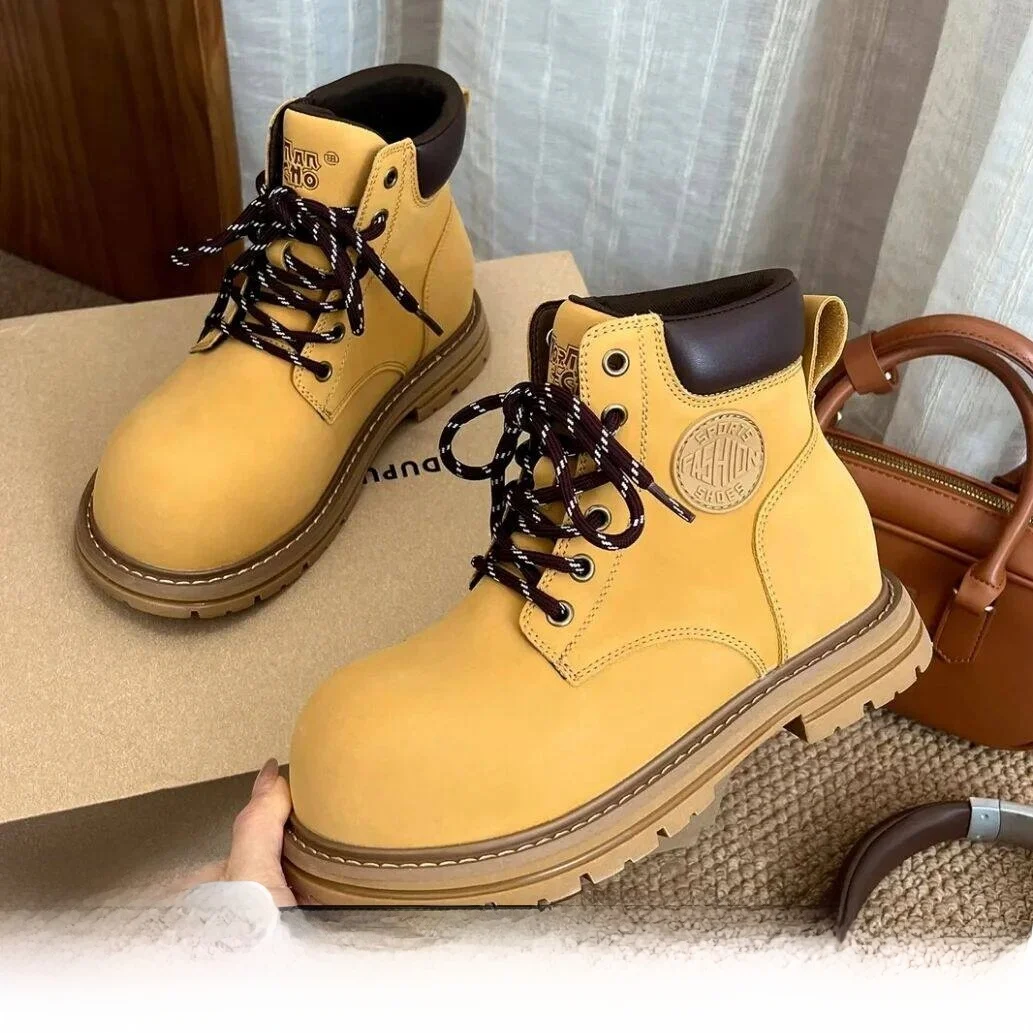 Women's High Top Boots Thick Bottom Heightening Anti-Slip Waterproof Short Boots Leather Multiple Material Splicing
Women's High Top Boots Thick Bottom Heightening Anti-Slip Waterproof Short Boots Leather Multiple Material Splicing