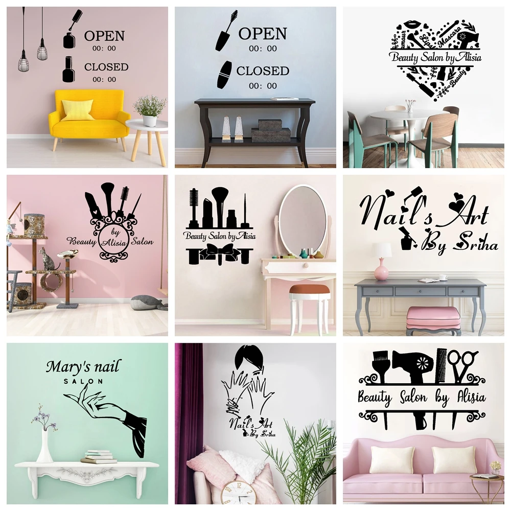 1 pc DIY barber shop or salon custom name wall sticker Wall Decal Living Room Removable Mural for salon Decoration Accessories
1 pc DIY barber shop or salon custom name wall sticker Wall Decal Living Room Removable Mural for salon Decoration Accessories