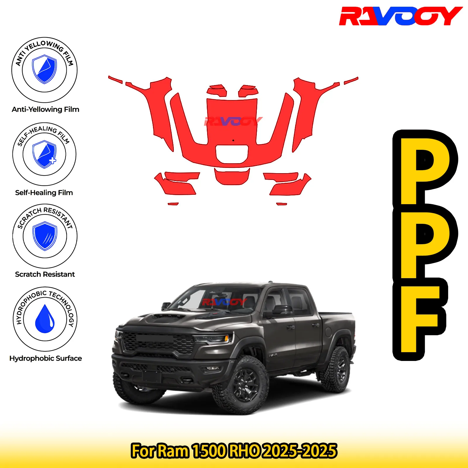For Ram 1500 RHO 2025-2025 Glossy Matte Black Precut front PPF Kit Paint Protection Film
For Ram 1500 RHO 2025-2025 Glossy Matte Black Precut front PPF Kit Paint Protection Film