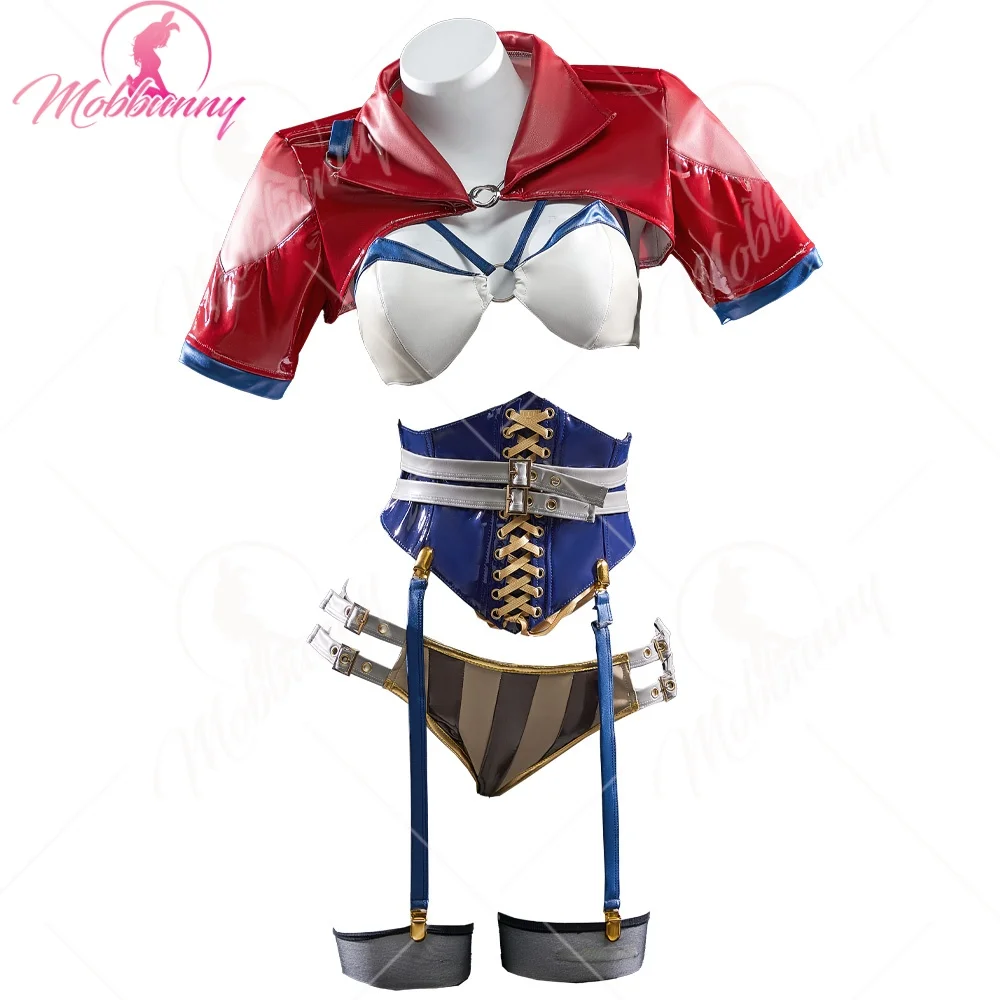MOBBUNNY Women Game Derivative Cosplay Costume Sexy Lingerie Set Game Halloween Costume Red Jacket with Bra and Panty
MOBBUNNY Women Game Derivative Cosplay Costume Sexy Lingerie Set Game Halloween Costume Red Jacket with Bra and Panty
