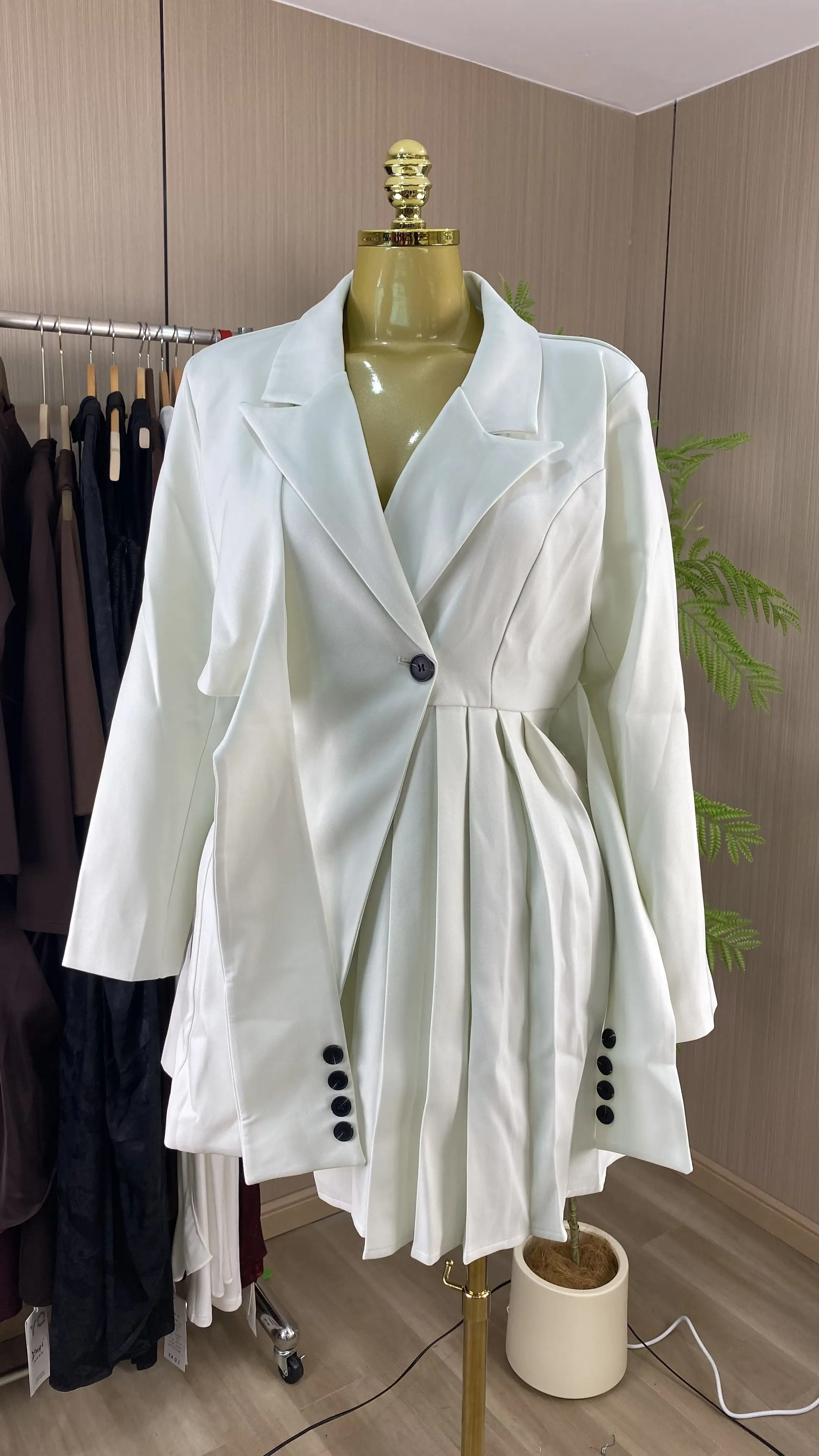 New design long suit jacket, slim-fitting high-waisted belted dress, fashionable long suit dress-GZXX838
New design long suit jacket, slim-fitting high-waisted belted dress, fashionable long suit dress-GZXX838