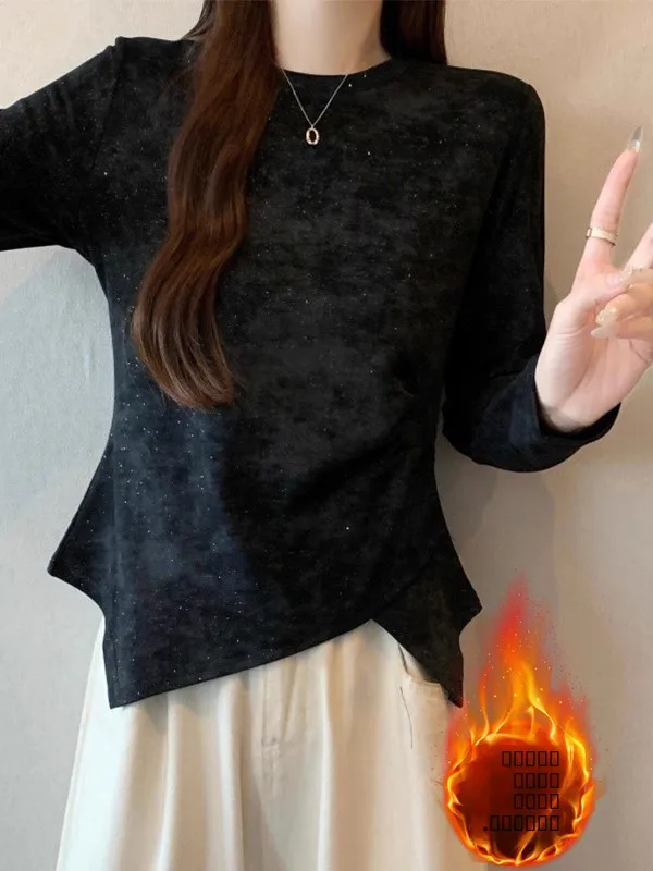 Женская зимняя футболка с длинным рукавом, тай-дай, на подкладке, с круглым вырезом, стандартной ширины плеч, с завышенной талией, обычного кроя
Женская зимняя футболка с длинным рукавом, тай-дай, на подкладке, с круглым вырезом, стандартной ширины плеч, с завышенной талией, обычного кроя