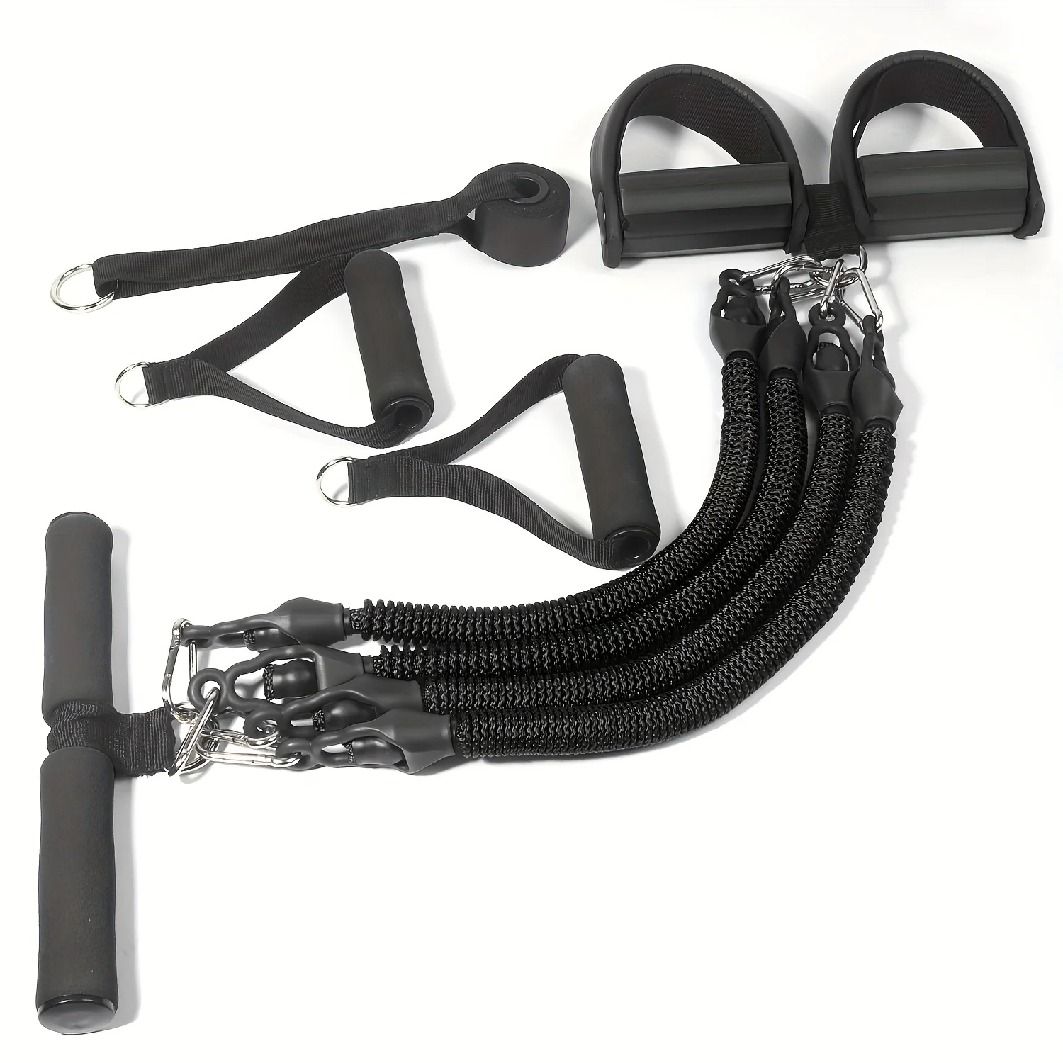 1pc Multifunction Tension Rope with Handles and Door Anchor for Body Shaping and Core Strength Training.
1pc Multifunction Tension Rope with Handles and Door Anchor for Body Shaping and Core Strength Training.