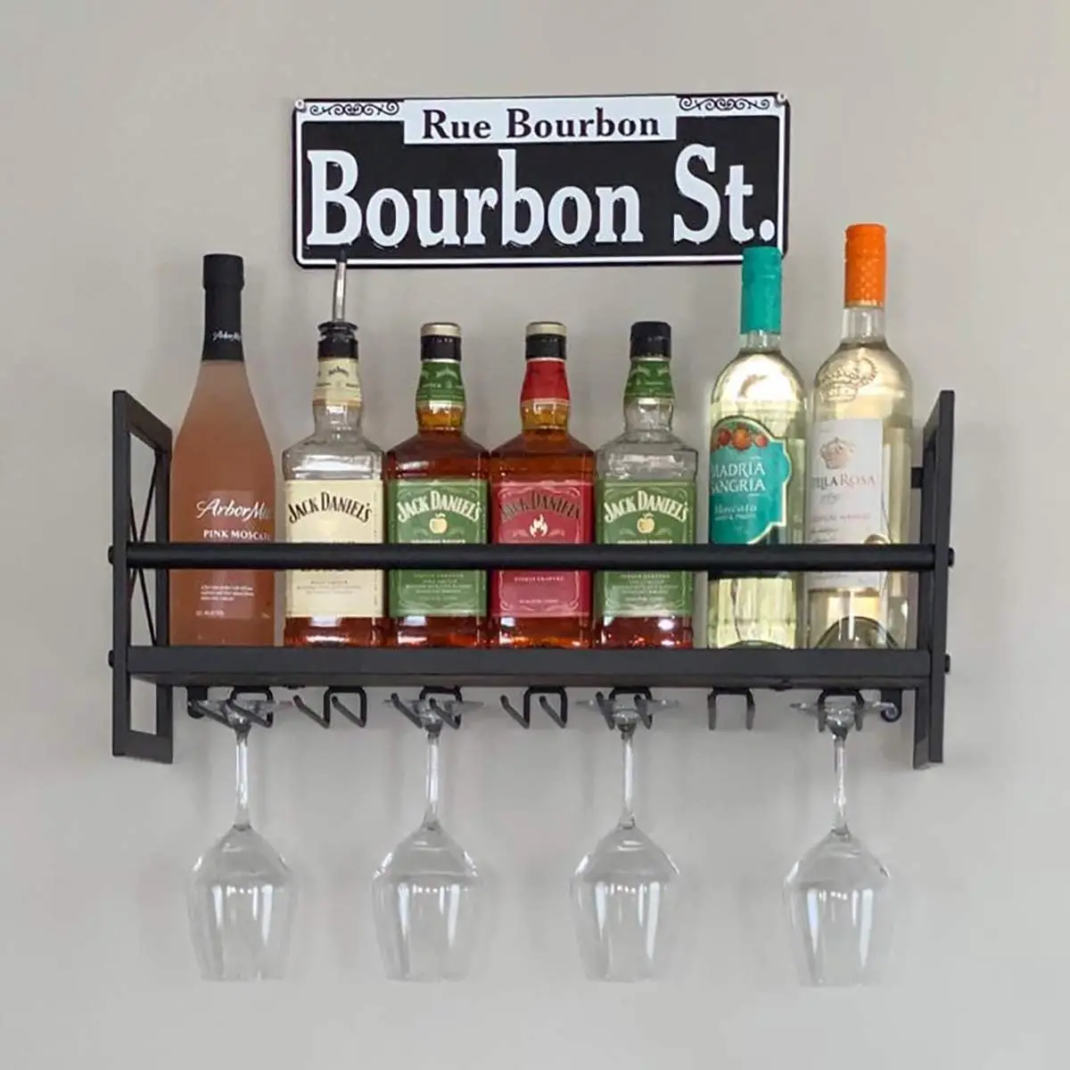 Industrial Wine Racks Wall Mounted with Stemware Racks,23.6in Rustic Metal Hanging Wine Holder,Bottle Holder with 7 Ste
Industrial Wine Racks Wall Mounted with Stemware Racks,23.6in Rustic Metal Hanging Wine Holder,Bottle Holder with 7 Ste