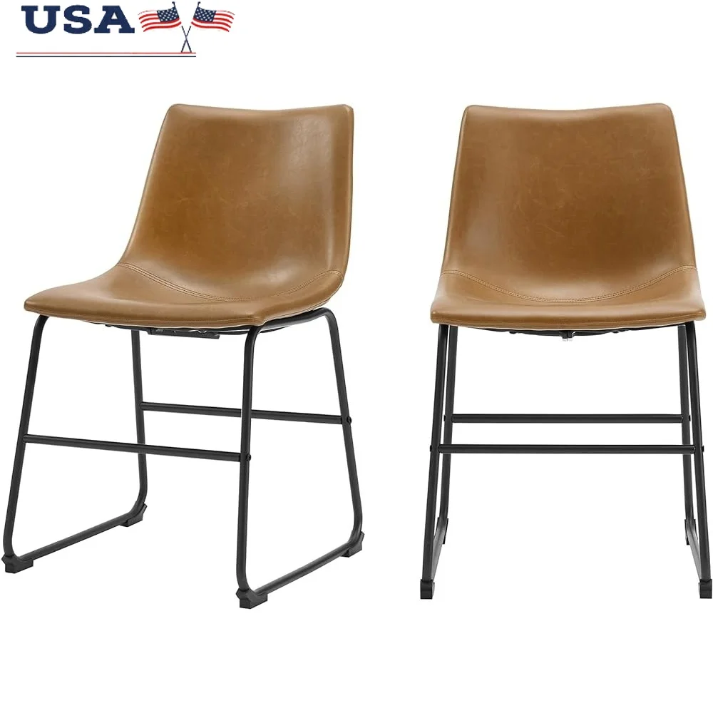 Industrial Faux Leather Armless Dining Chairs Set of 2 Modern Synthetic Leather Upholstered Chairs Sturdy Metal Legs Easy
Industrial Faux Leather Armless Dining Chairs Set of 2 Modern Synthetic Leather Upholstered Chairs Sturdy Metal Legs Easy