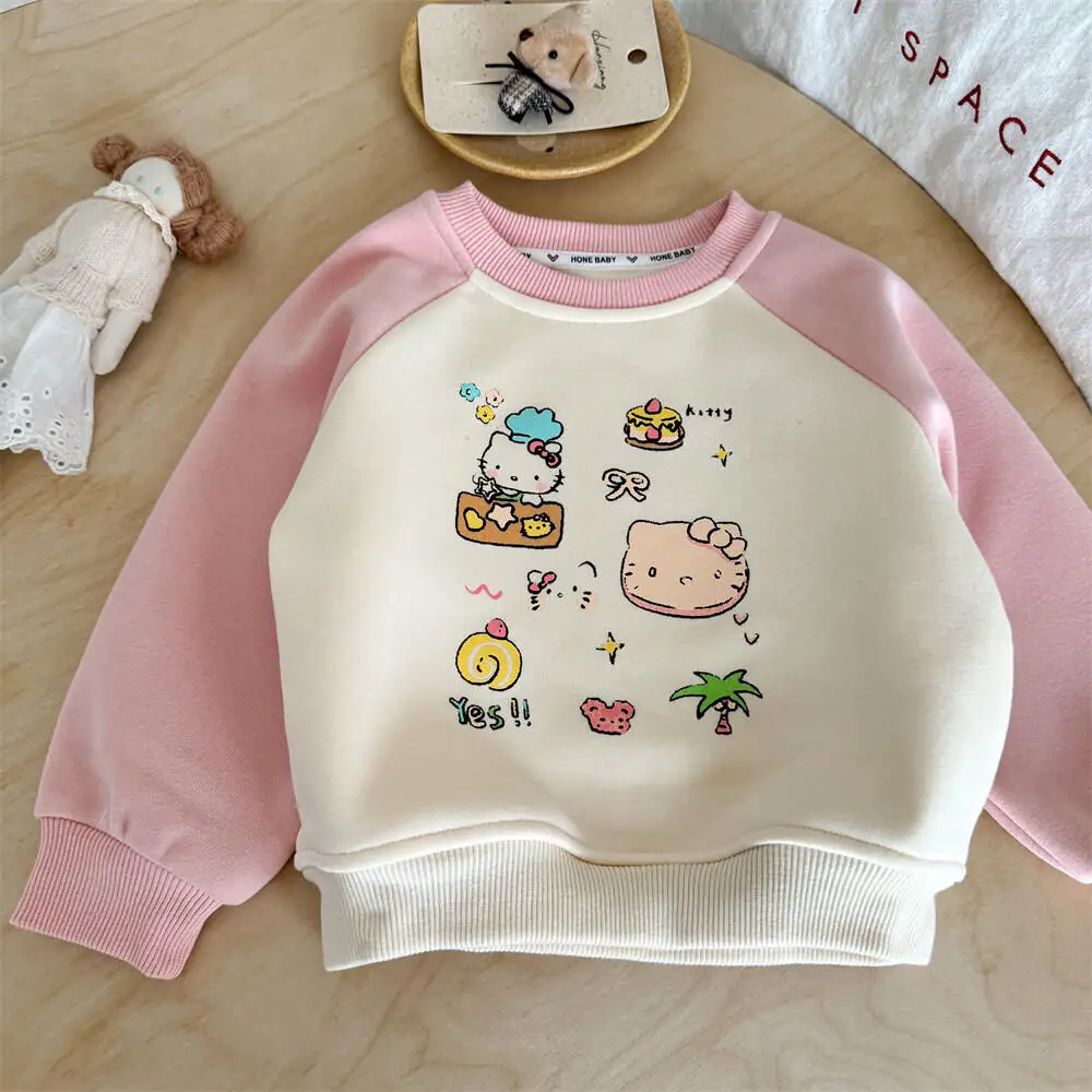 Sanrio Hello Kitty Girls Winter Long Sleeve T-Shirt Children's Style Bottoming Shirt Tops Cartoon Fleece Versatile Sweatshirt
Sanrio Hello Kitty Girls Winter Long Sleeve T-Shirt Children's Style Bottoming Shirt Tops Cartoon Fleece Versatile Sweatshirt