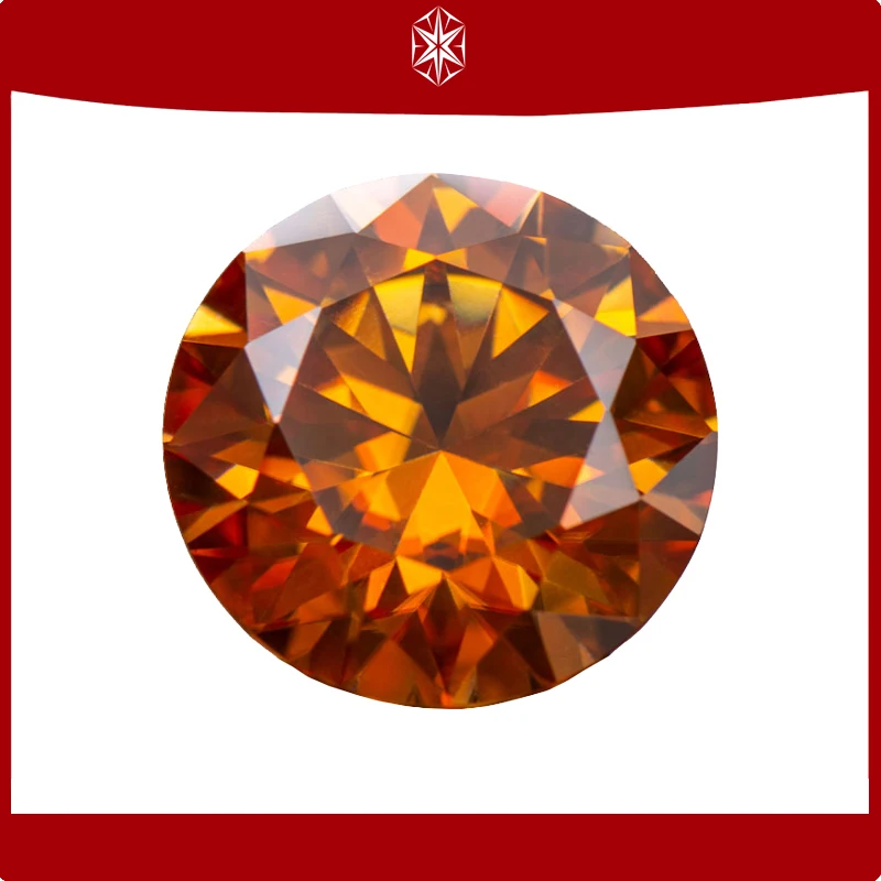 Moissanite Stone Orange Colour Round Cut Gemstone Lab Created Diamond Advanced Jewelry Making Materials With GRA Certificate
Moissanite Stone Orange Colour Round Cut Gemstone Lab Created Diamond Advanced Jewelry Making Materials With GRA Certificate