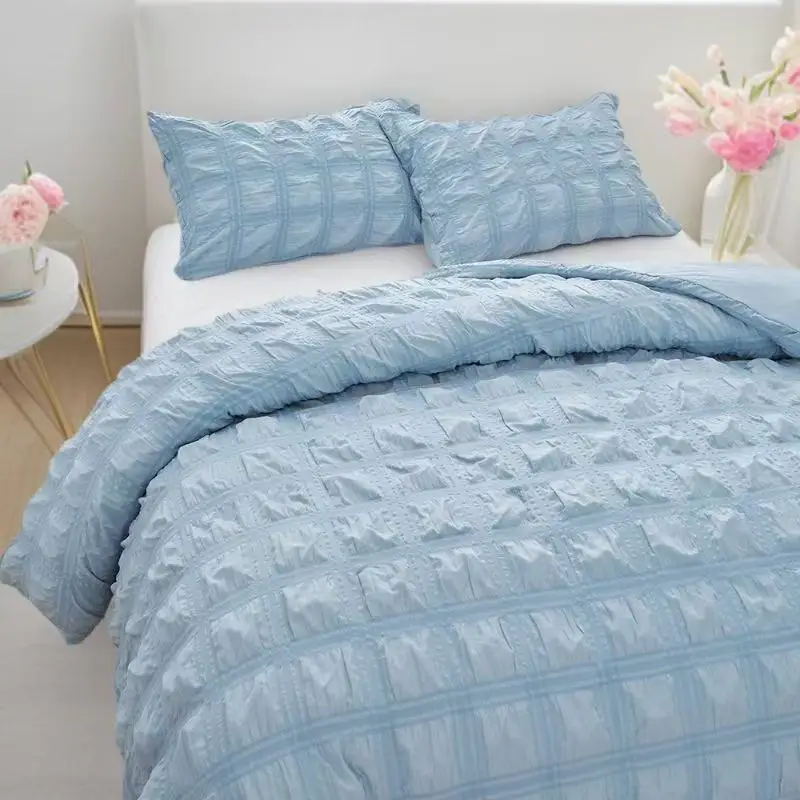 Breathable Wrinkled Quilt Cover Pillowcases 3Pieces Set Four Seasons Large Double-sided Bubble Gauze Plaid Bedding Supplies
Breathable Wrinkled Quilt Cover Pillowcases 3Pieces Set Four Seasons Large Double-sided Bubble Gauze Plaid Bedding Supplies