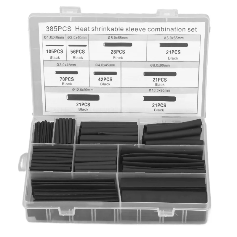 385Pcs Heat Shrink Tubing Kit Electric Insulation Flame Retardant Cable Wire Wrap Set
385Pcs Heat Shrink Tubing Kit Electric Insulation Flame Retardant Cable Wire Wrap Set