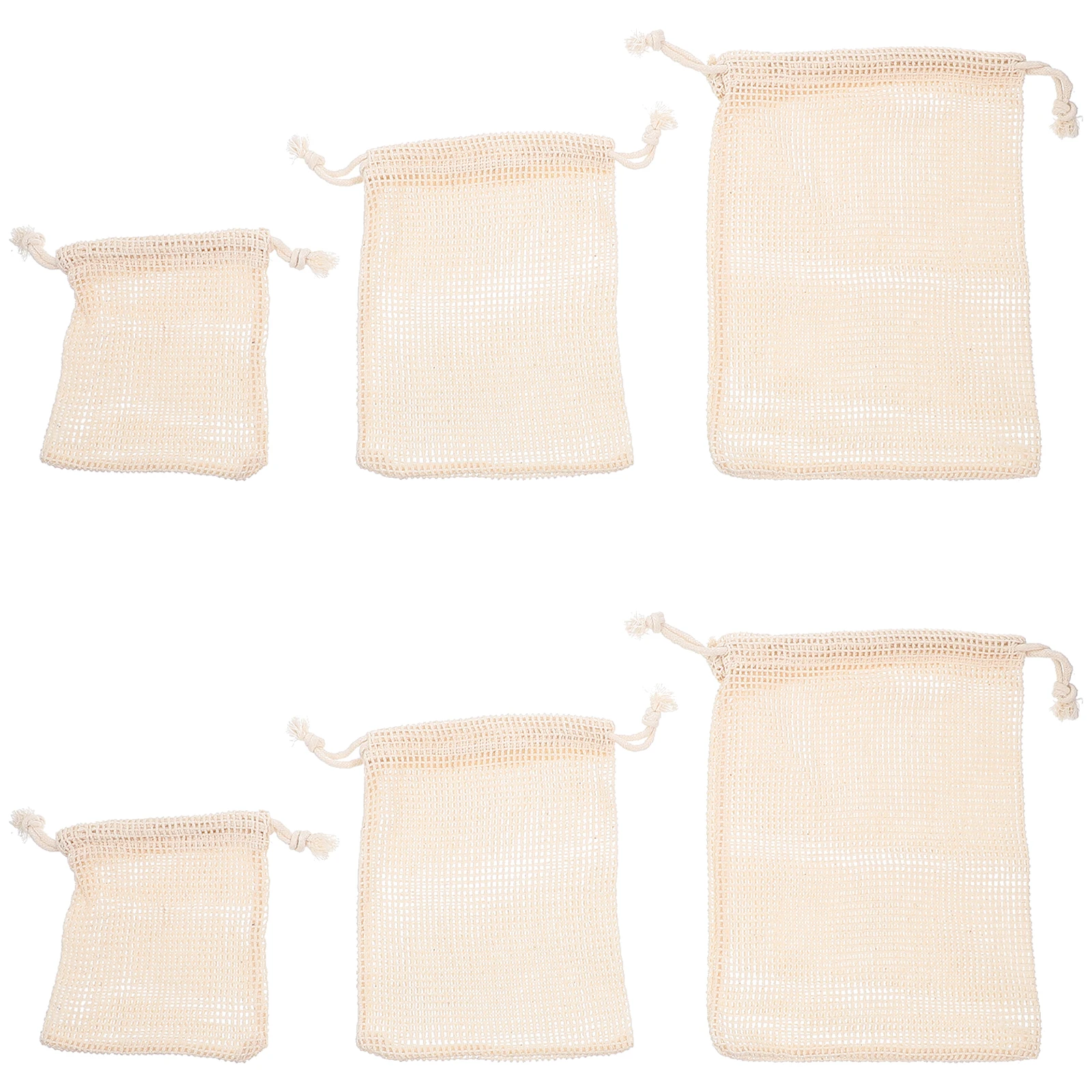 6pcs Cotton Mesh Bags Fruit Vegetable Storage Drawstring Beige Reusable Mesh Pouches Organizing Shopping
6pcs Cotton Mesh Bags Fruit Vegetable Storage Drawstring Beige Reusable Mesh Pouches Organizing Shopping