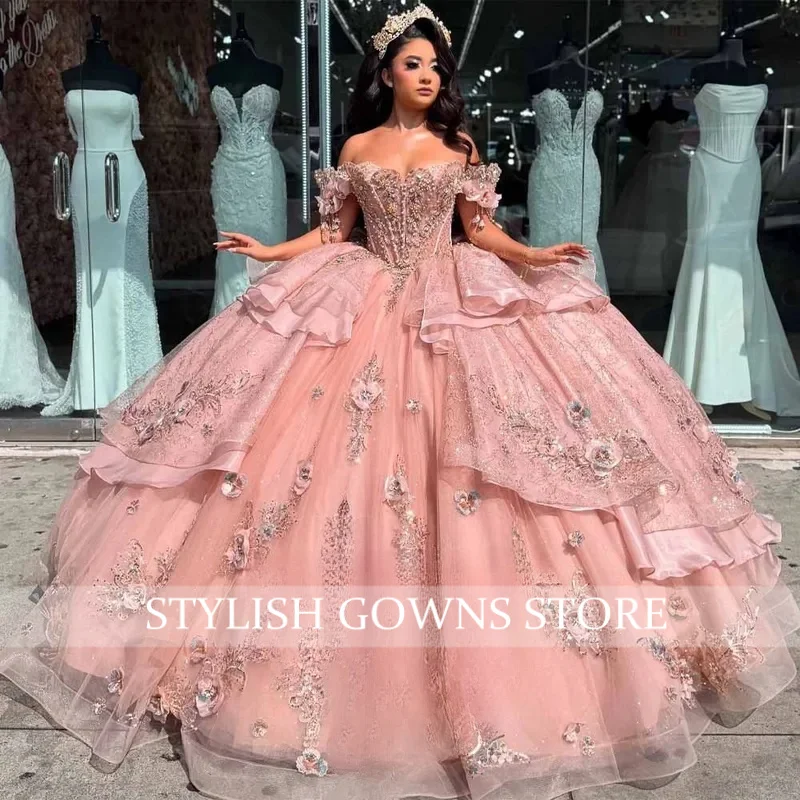 Luxurious Quinceanera Dress for Girls Off the Shoulder Appliques Ruched Vestidos De 15 Anos De Dos Piezas Customized
Luxurious Quinceanera Dress for Girls Off the Shoulder Appliques Ruched Vestidos De 15 Anos De Dos Piezas Customized