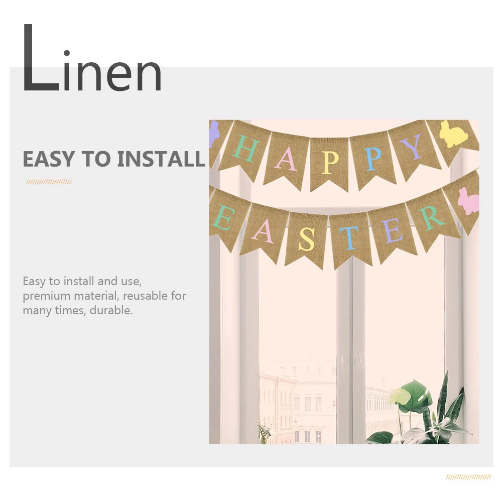 Easter Party Decorative Banner 1Set Linen Pendant Indoor Outdoor Festival Decoration Reusable Swallowtail Flag
Easter Party Decorative Banner 1Set Linen Pendant Indoor Outdoor Festival Decoration Reusable Swallowtail Flag