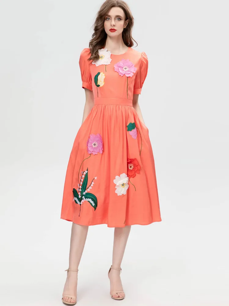 Women's Appliques and Embroidery Dress, O-Neck, Short Sleeve, Party, Vacation, Midi, Sweet, Spring, Autumn
Women's Appliques and Embroidery Dress, O-Neck, Short Sleeve, Party, Vacation, Midi, Sweet, Spring, Autumn