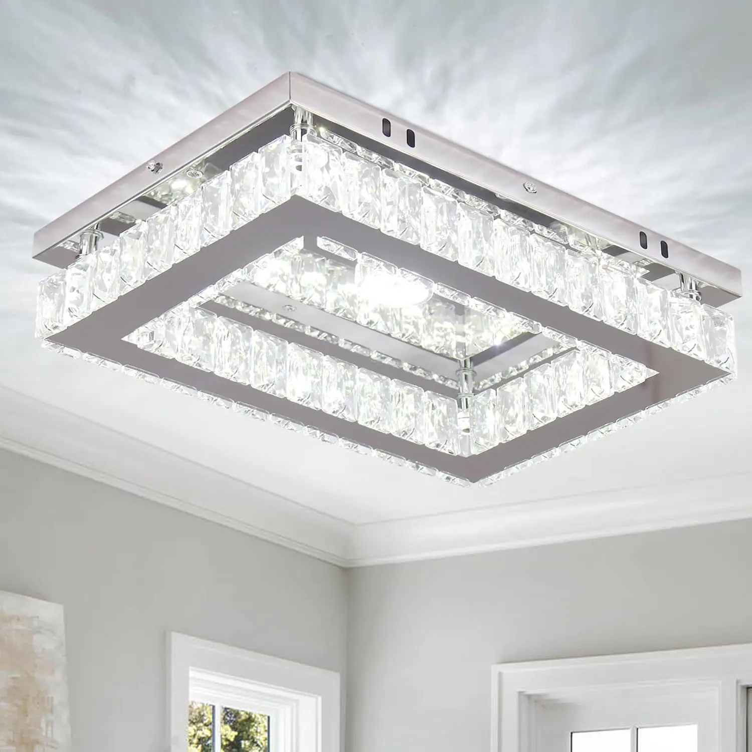 Cainjiazh LED Crystal Ceiling Light Modern Rectangular Ceiling Lamp K9 Stainless Steel Flush Mount Ceiling Lights Fixture Chande
Cainjiazh LED Crystal Ceiling Light Modern Rectangular Ceiling Lamp K9 Stainless Steel Flush Mount Ceiling Lights Fixture Chande