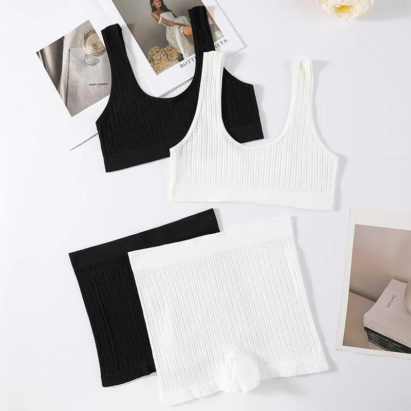 Women Seamless Bra Set Sports Low Rise Shorts Nonwire Tops Sexy Lingerie Set Female Comfort Underwear Set Ice silk bra Bralettte
Women Seamless Bra Set Sports Low Rise Shorts Nonwire Tops Sexy Lingerie Set Female Comfort Underwear Set Ice silk bra Bralettte
