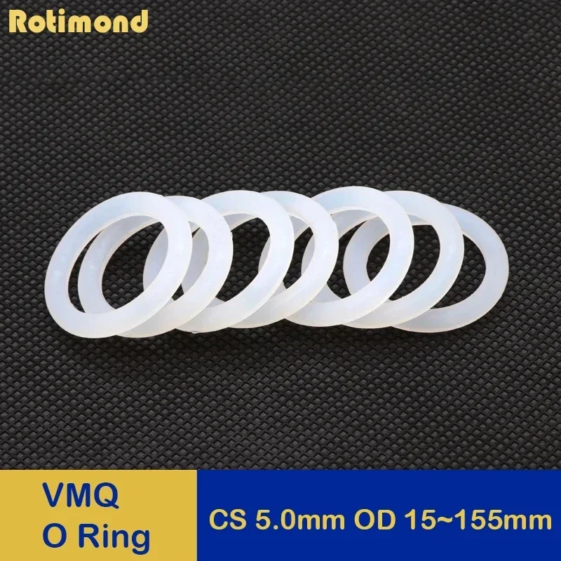 VMQ White Silicone O Ring Gasket CS 5mm OD 15 ~ 155mm FoodGrade Waterproof Washer O ring Rubber Round Shape Seal ring 10Pcs
VMQ White Silicone O Ring Gasket CS 5mm OD 15 ~ 155mm FoodGrade Waterproof Washer O ring Rubber Round Shape Seal ring 10Pcs