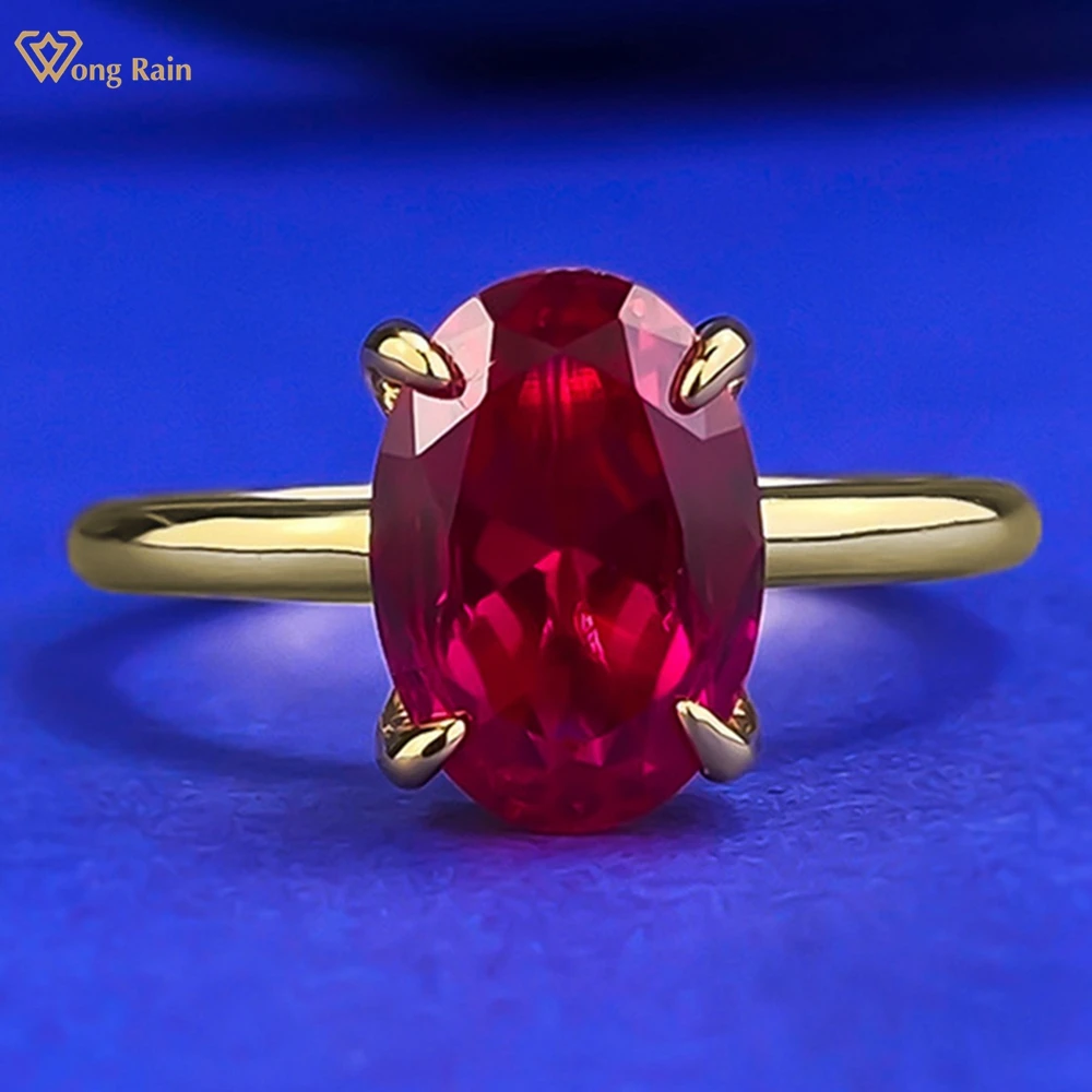 Wong Rain Solid 925 Sterling Silver Oval Cut 7*9MM Ruby High Carbon Diamonds Gemstone Anniversary Gifts Women Rings Fine Jewelry
Wong Rain Solid 925 Sterling Silver Oval Cut 7*9MM Ruby High Carbon Diamonds Gemstone Anniversary Gifts Women Rings Fine Jewelry