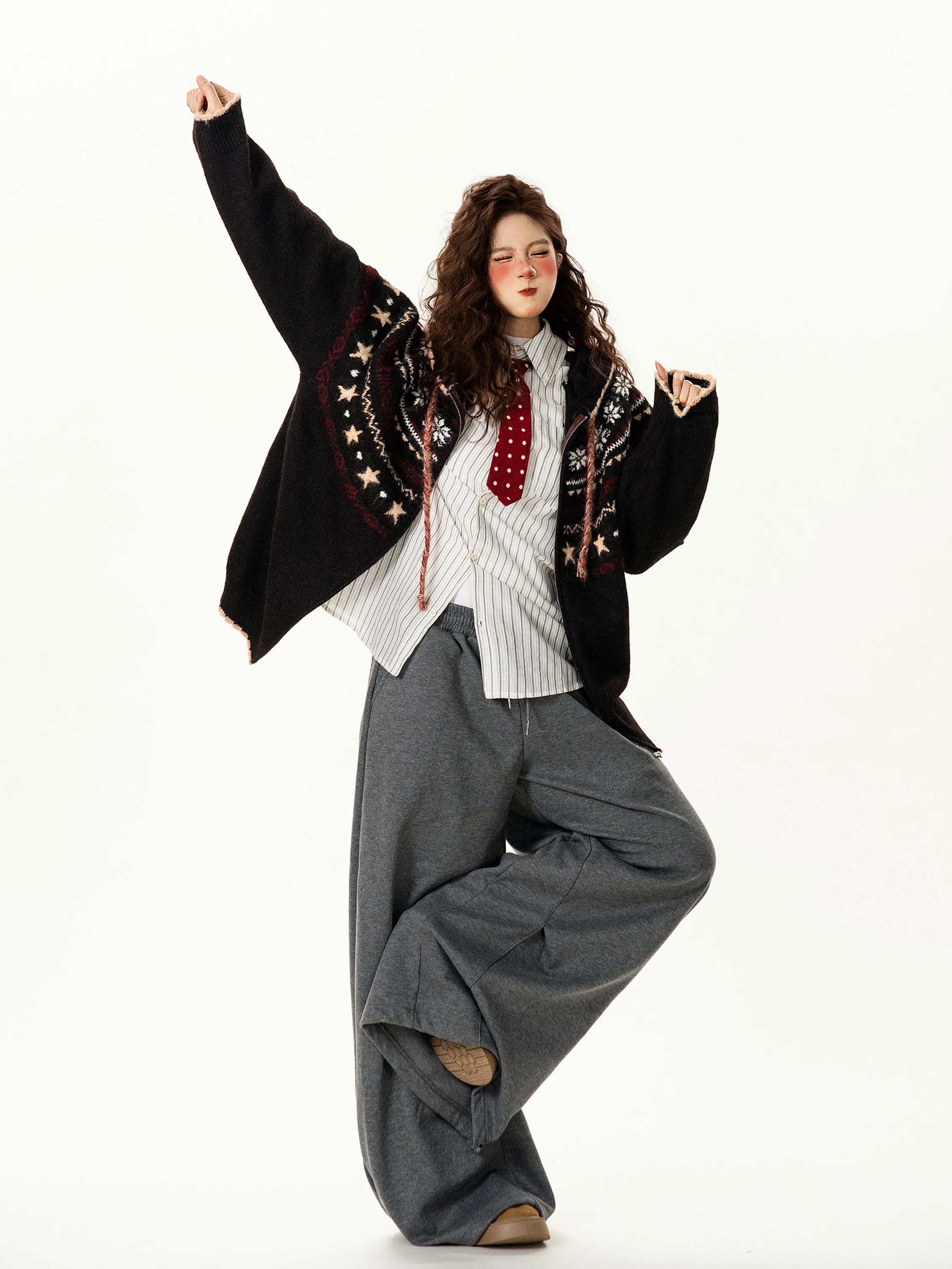 Retro Fair Isle Hat Knitted Sweater Cardigan Women Loose Match All Design Sense Knitted Outerwear Street Sle Long Sve
Retro Fair Isle Hat Knitted Sweater Cardigan Women Loose Match All Design Sense Knitted Outerwear Street Sle Long Sve