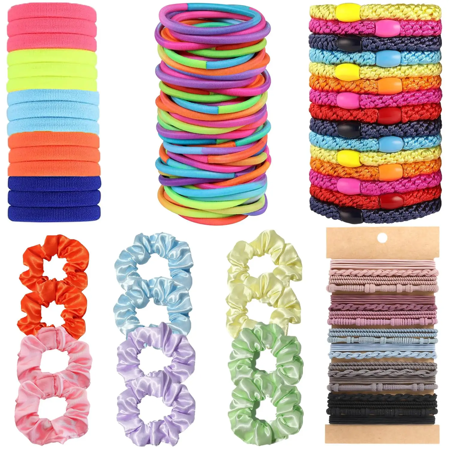 5 Styles Hair Ties Set: 112 Pcs No Damage Elastics, Scrunchies & Boho Bands for All Hair Types
5 Styles Hair Ties Set: 112 Pcs No Damage Elastics, Scrunchies & Boho Bands for All Hair Types