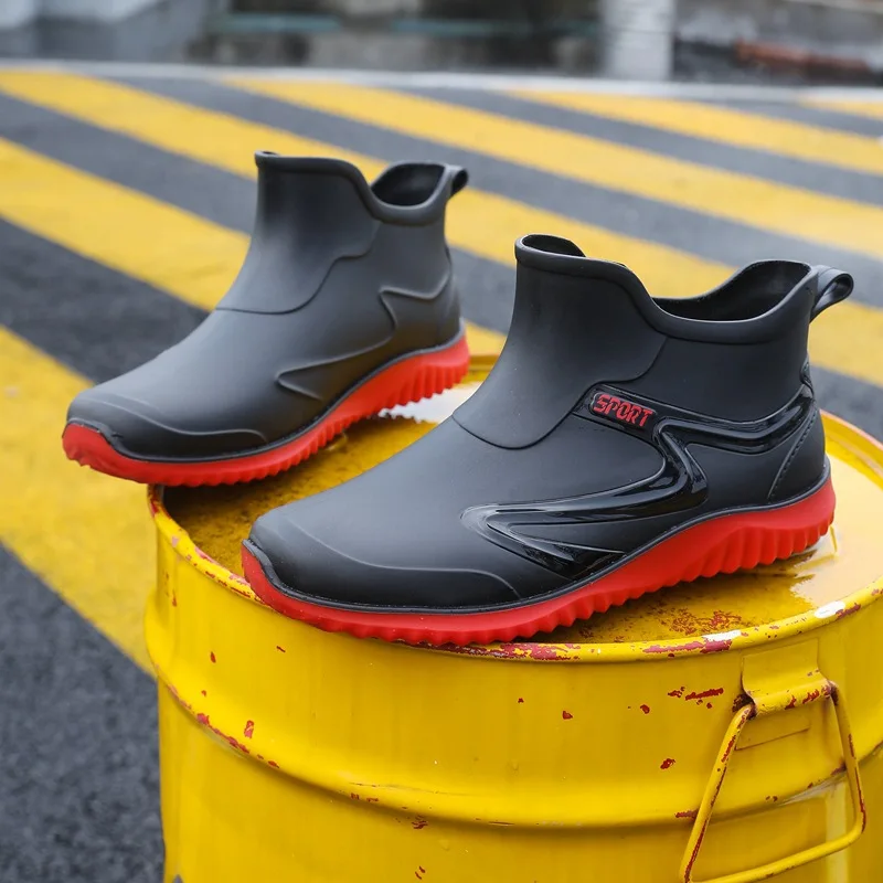 Fashionable Short Tube Rain Boots Men's Non-slip Waterproof Rubber Shoes Car Washing Construction Site Wear-resistant Water Boot
Fashionable Short Tube Rain Boots Men's Non-slip Waterproof Rubber Shoes Car Washing Construction Site Wear-resistant Water Boot
