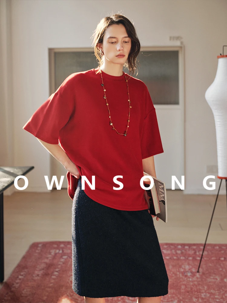 Женская футболка OWNSONG из мягкой, объемной ткани, красно-фиолетовая, свободного кроя, с коротким рукавом, ультрасвободный повседневный топ из смесового хлопка с круглым вырезом и коротким рукавом
Женская футболка OWNSONG из мягкой, объемной ткани, красно-фиолетовая, свободного кроя, с коротким рукавом, ультрасвободный повседневный топ из смесового хлопка с круглым вырезом и коротким рукавом