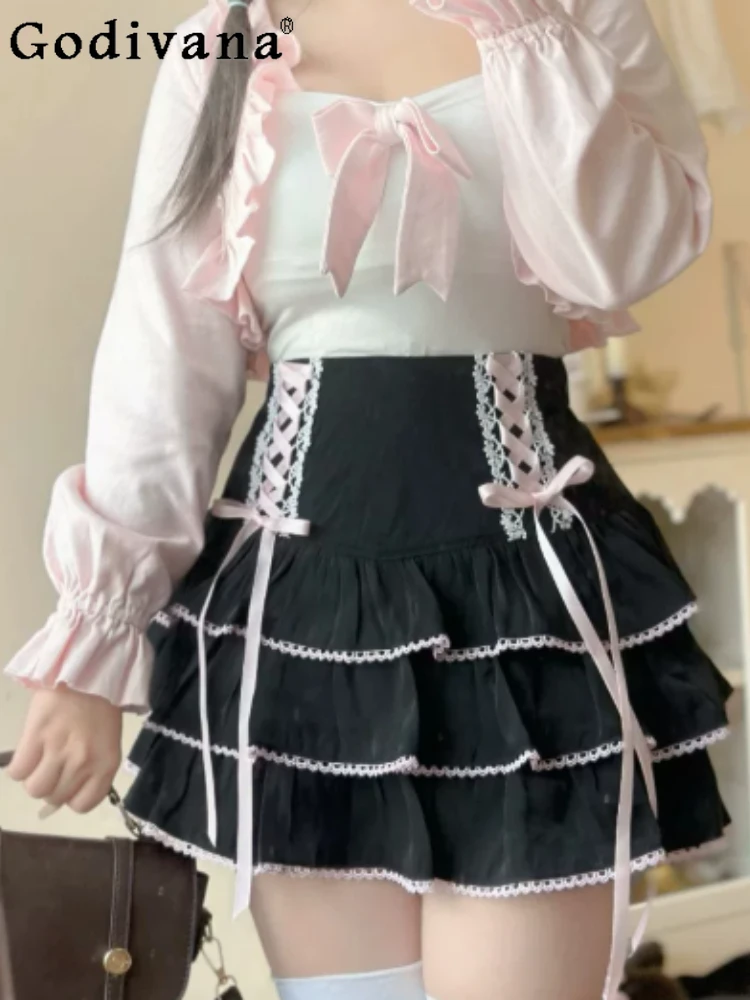 Sweet Age-reducing Lace-up Versatile Pink Short Cake Skirt High Waist A-line Blue Japanese Skirts Womens Spring Autumn 2026 New
Sweet Age-reducing Lace-up Versatile Pink Short Cake Skirt High Waist A-line Blue Japanese Skirts Womens Spring Autumn 2026 New