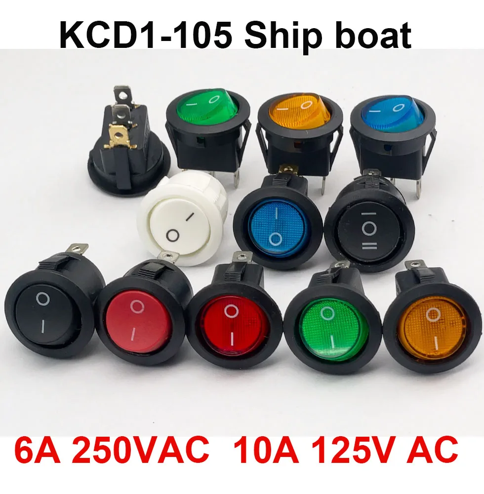 KCD1-105 Rocker Switch Power Switch ON/OFF 2 Pin 3pin2gears3gear6A250VAC/ 10A 125VAC Circular switch button with light 22mm
KCD1-105 Rocker Switch Power Switch ON/OFF 2 Pin 3pin2gears3gear6A250VAC/ 10A 125VAC Circular switch button with light 22mm