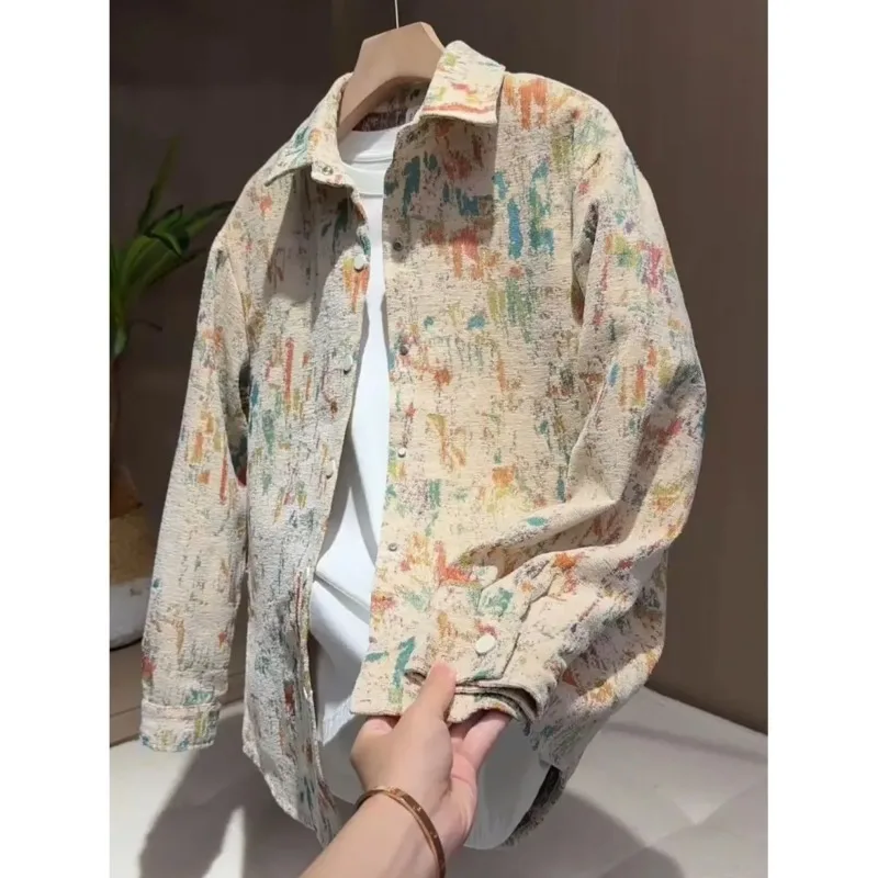 2025 New Autumn Trendy Brand Lapel Shirt Jacquard Jacket Tie-dyed Contrasting Color Casual Loose Top
2025 New Autumn Trendy Brand Lapel Shirt Jacquard Jacket Tie-dyed Contrasting Color Casual Loose Top