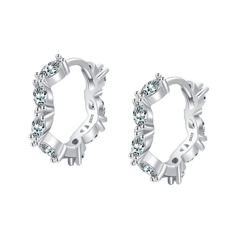 S925 Women's Sterling Silver Oval Diamond Earrings Irregular Wave Design Ear Jewelry
S925 Women's Sterling Silver Oval Diamond Earrings Irregular Wave Design Ear Jewelry