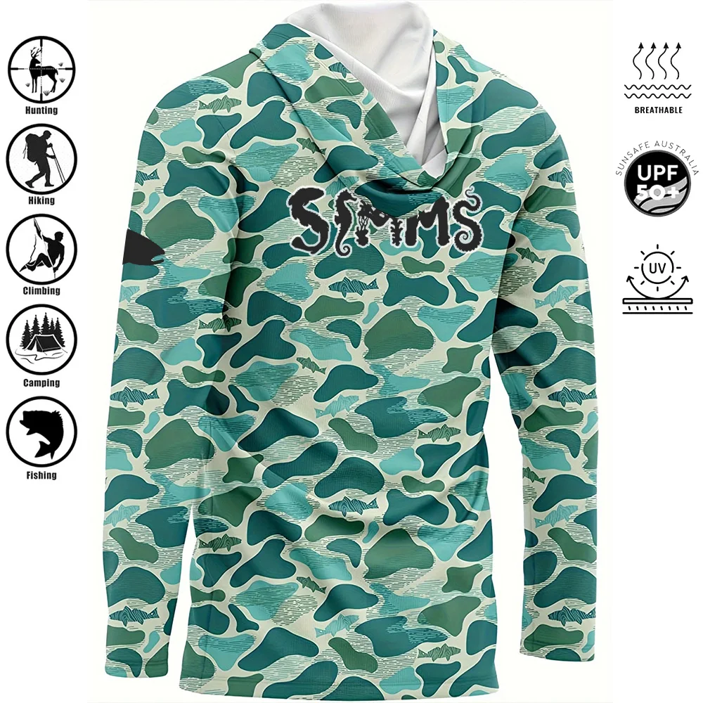 Fishing shirt hooded outdoor UV protection plus size men's green coral print moisture wicking knitted fishing suit top
Fishing shirt hooded outdoor UV protection plus size men's green coral print moisture wicking knitted fishing suit top