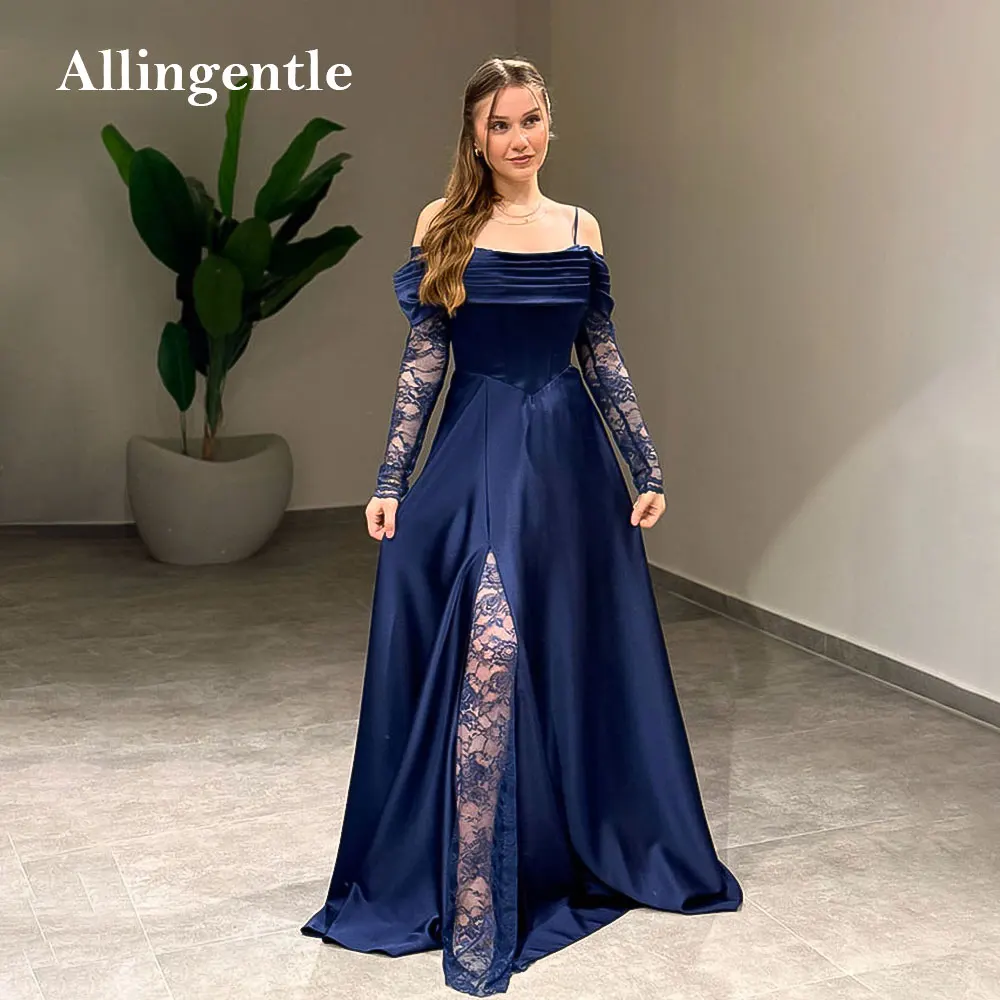 Blue Long Sleeve Arab Evening Dress Special Occasion Off The Shoulder Lace Spghetti Straps Saudi Prom Dress Abiyeler Customized
Blue Long Sleeve Arab Evening Dress Special Occasion Off The Shoulder Lace Spghetti Straps Saudi Prom Dress Abiyeler Customized