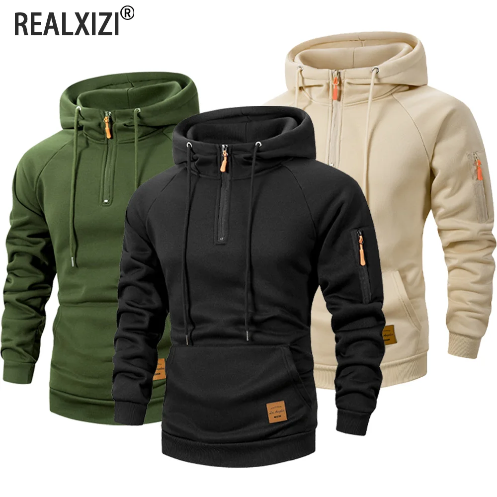 Autumn Winter Men's Hoodies Half Zipper Warm Fleece Pullover Multi Pockets Male Fashion Hooded Jacket Thick Outdoor Sweatshirts
Autumn Winter Men's Hoodies Half Zipper Warm Fleece Pullover Multi Pockets Male Fashion Hooded Jacket Thick Outdoor Sweatshirts