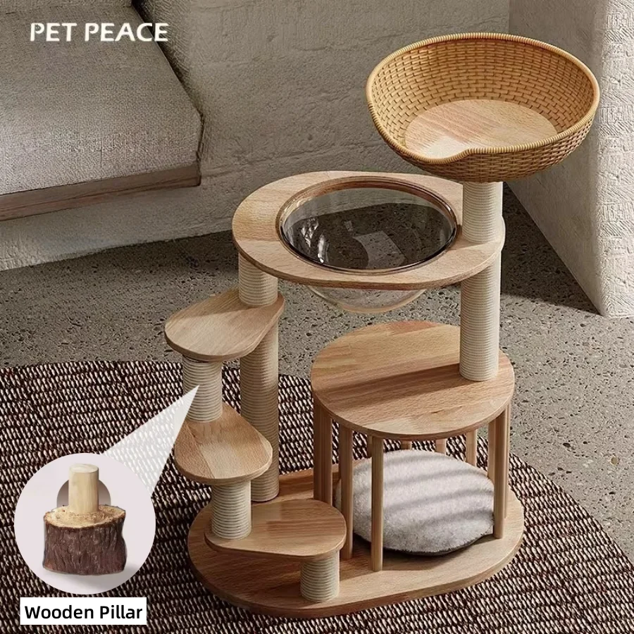 Solid Wood Pillars Cat Tree House Four Layers Cat Tower Climbing Toys Cat Scratching Posts Comfortable Large Size Cat Bed Condo
Solid Wood Pillars Cat Tree House Four Layers Cat Tower Climbing Toys Cat Scratching Posts Comfortable Large Size Cat Bed Condo