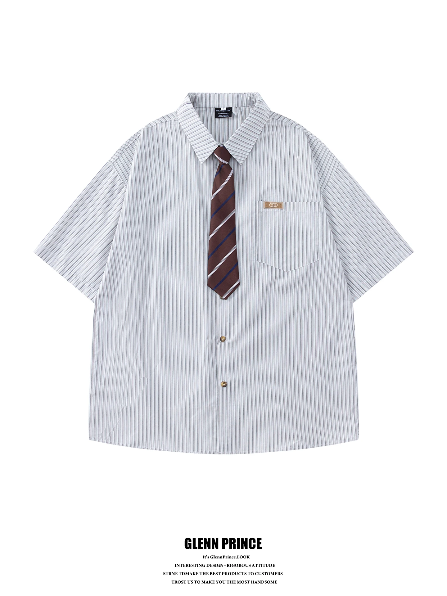American Vintage Striped JK Tie Short Sleeve Loose Shirt Men Summer Trendy Neutral Cotton Polyester Blend Breathable Shirt
American Vintage Striped JK Tie Short Sleeve Loose Shirt Men Summer Trendy Neutral Cotton Polyester Blend Breathable Shirt