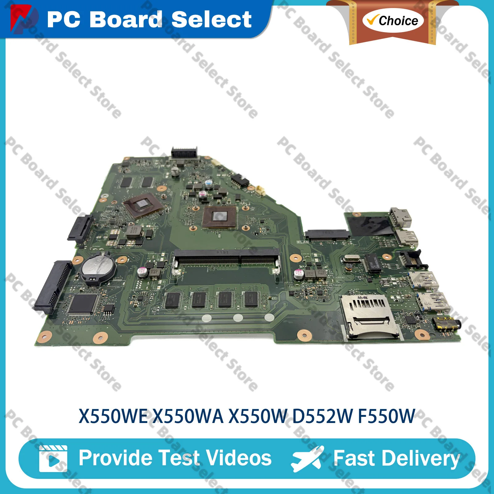 X550WE Laptop Motherboard For ASUS VivoBook Y581E F550WE Y582E X552EP X552W X550W X550WE Notebook Mainboard With A4 A6 CPU stk
X550WE Laptop Motherboard For ASUS VivoBook Y581E F550WE Y582E X552EP X552W X550W X550WE Notebook Mainboard With A4 A6 CPU stk