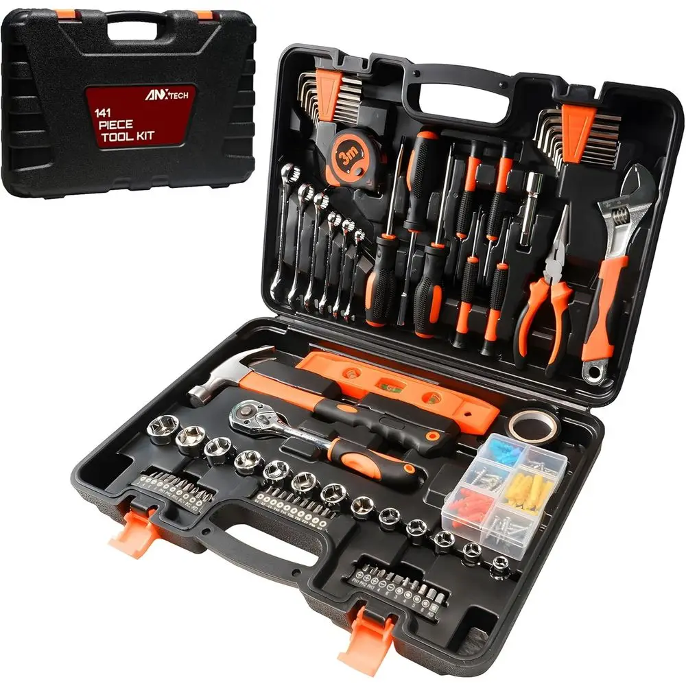 Набор инструментов для ремонта дома, 141 предмет, базовый набор инструментов для мужчин и женщин, набор отверток и торцевых ключей для дома и автомобиля с ящиком для хранения
Набор инструментов для ремонта дома, 141 предмет, базовый набор инструментов для мужчин и женщин, набор отверток и торцевых ключей для дома и автомобиля с ящиком для хранения