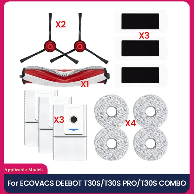 Запасные части для робота-пылесоса ECOVACS DEEBOT T30S/T30S PRO/T30S COMBO, основная боковая щетка, фильтр, швабра, мешок для пыли A
Запасные части для робота-пылесоса ECOVACS DEEBOT T30S/T30S PRO/T30S COMBO, основная боковая щетка, фильтр, швабра, мешок для пыли A