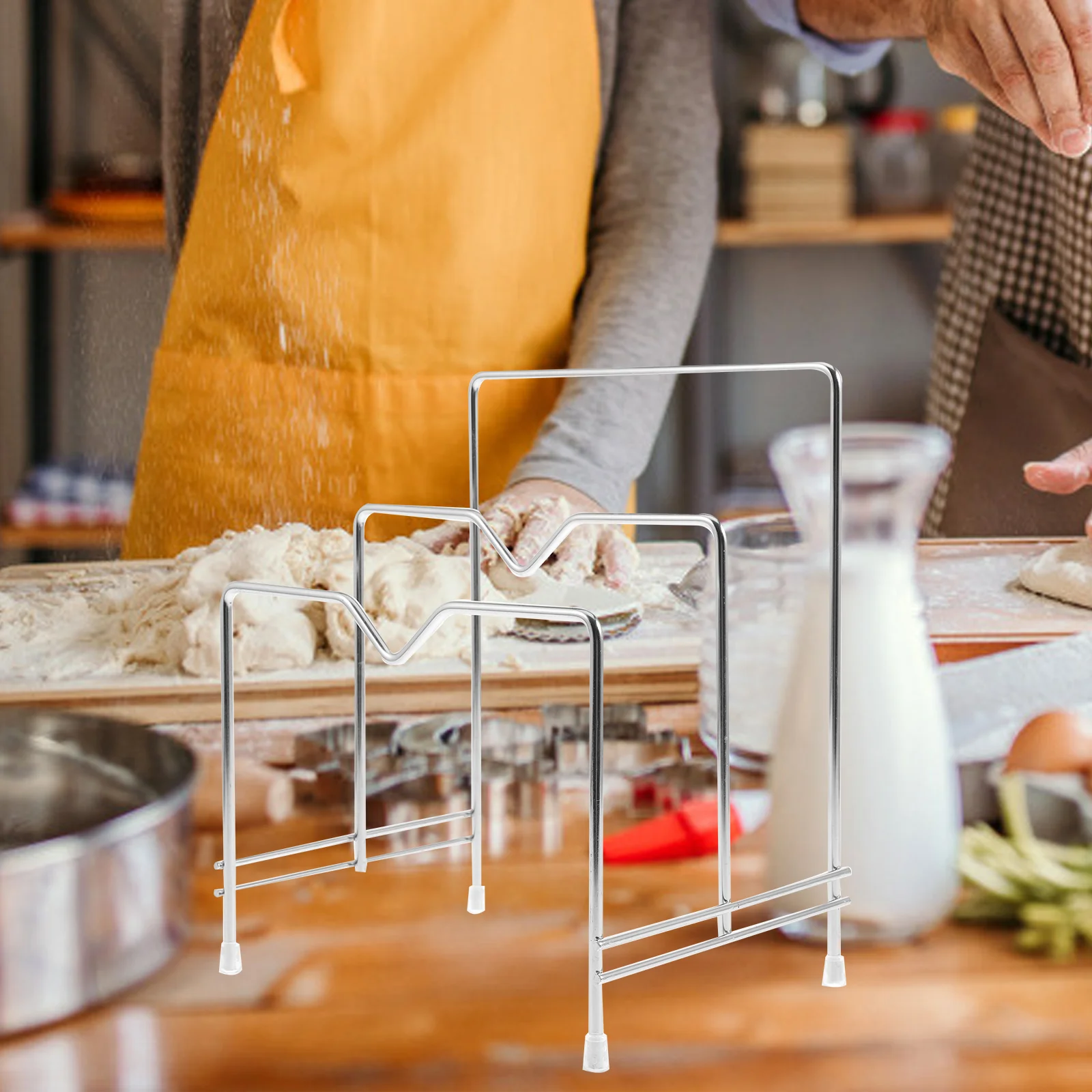 Chopping Board Rack Pot Lid Holder Countertop Organizer Smooth Edge Cutting Board Stand Storage Rack for Kitchen Utensils
Chopping Board Rack Pot Lid Holder Countertop Organizer Smooth Edge Cutting Board Stand Storage Rack for Kitchen Utensils