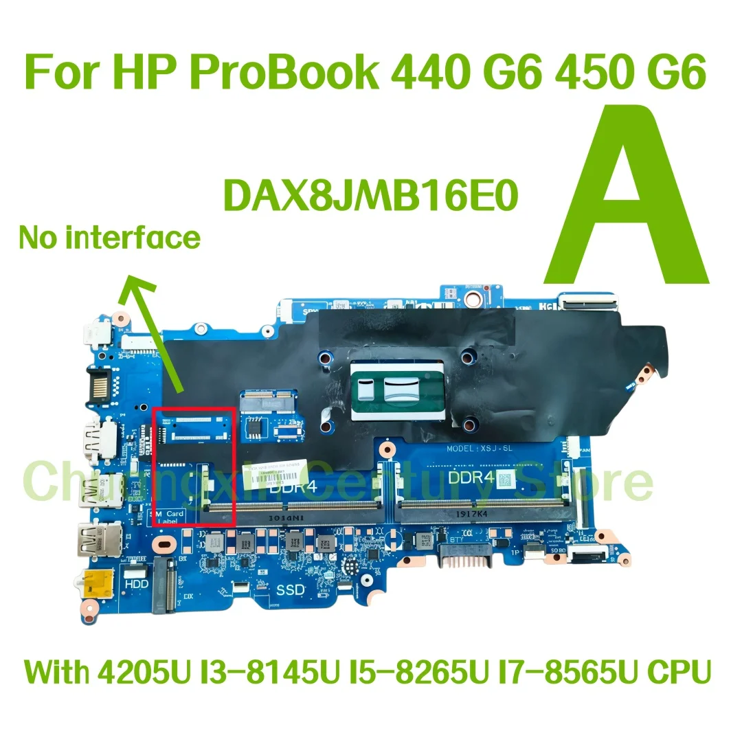 Материнская плата DAX8JMB16E0 для ноутбука HP ProBook 440 G6 450 G6 с процессором 4205U I3-8145U I5-8265U I7-8565U, 100% полностью протестирована, в порядке.
Материнская плата DAX8JMB16E0 для ноутбука HP ProBook 440 G6 450 G6 с процессором 4205U I3-8145U I5-8265U I7-8565U, 100% полностью протестирована, в порядке.