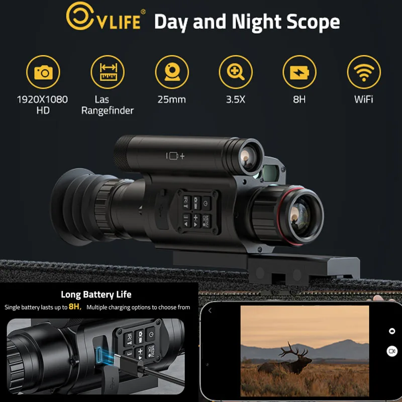 Scope with Rangefinder and Ballistic Calculator Smart Scope with 1080P High Definition Video Record Wi-Fi
Scope with Rangefinder and Ballistic Calculator Smart Scope with 1080P High Definition Video Record Wi-Fi
