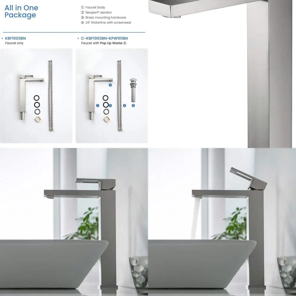 Высококлассный латунный смеситель с одной ручкой для раковины в ванной комнате - матовый никель, водосберегающий дизайн
Высококлассный латунный смеситель с одной ручкой для раковины в ванной комнате - матовый никель, водосберегающий дизайн