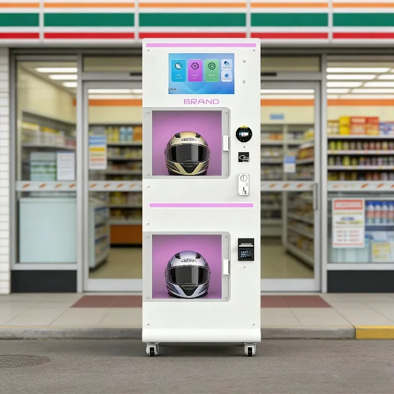 Custom Double Warehouse Helmet Cleaning Vending Machine Touchscreen SDK Credit Card QR Code Payment for Racing Drivers Rest Area
Custom Double Warehouse Helmet Cleaning Vending Machine Touchscreen SDK Credit Card QR Code Payment for Racing Drivers Rest Area