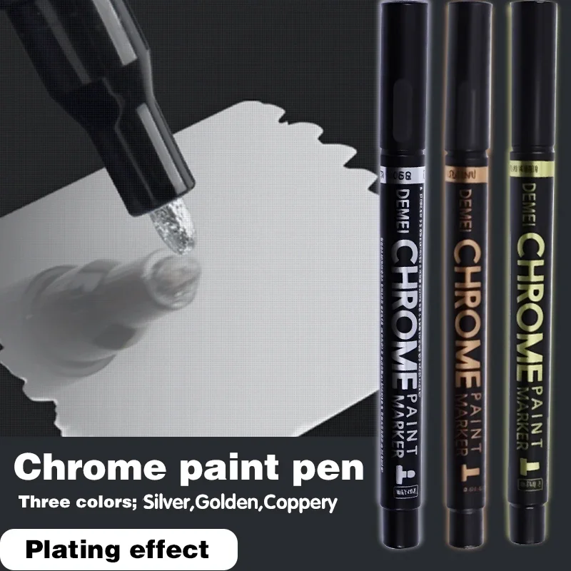 Chrome Paint Marker Reflective Fluid Mirror Paint Pen Golden/Silvery/coppery For DIY Car Styling Model Metal Wood Plastic Stone
Chrome Paint Marker Reflective Fluid Mirror Paint Pen Golden/Silvery/coppery For DIY Car Styling Model Metal Wood Plastic Stone