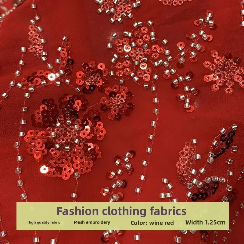 Chiffon Beaded Tube Embroidery Fabric for Sequins Pattern Dress Clothing Veil Design Diy Cloth By The Yard Sewing Material
Chiffon Beaded Tube Embroidery Fabric for Sequins Pattern Dress Clothing Veil Design Diy Cloth By The Yard Sewing Material