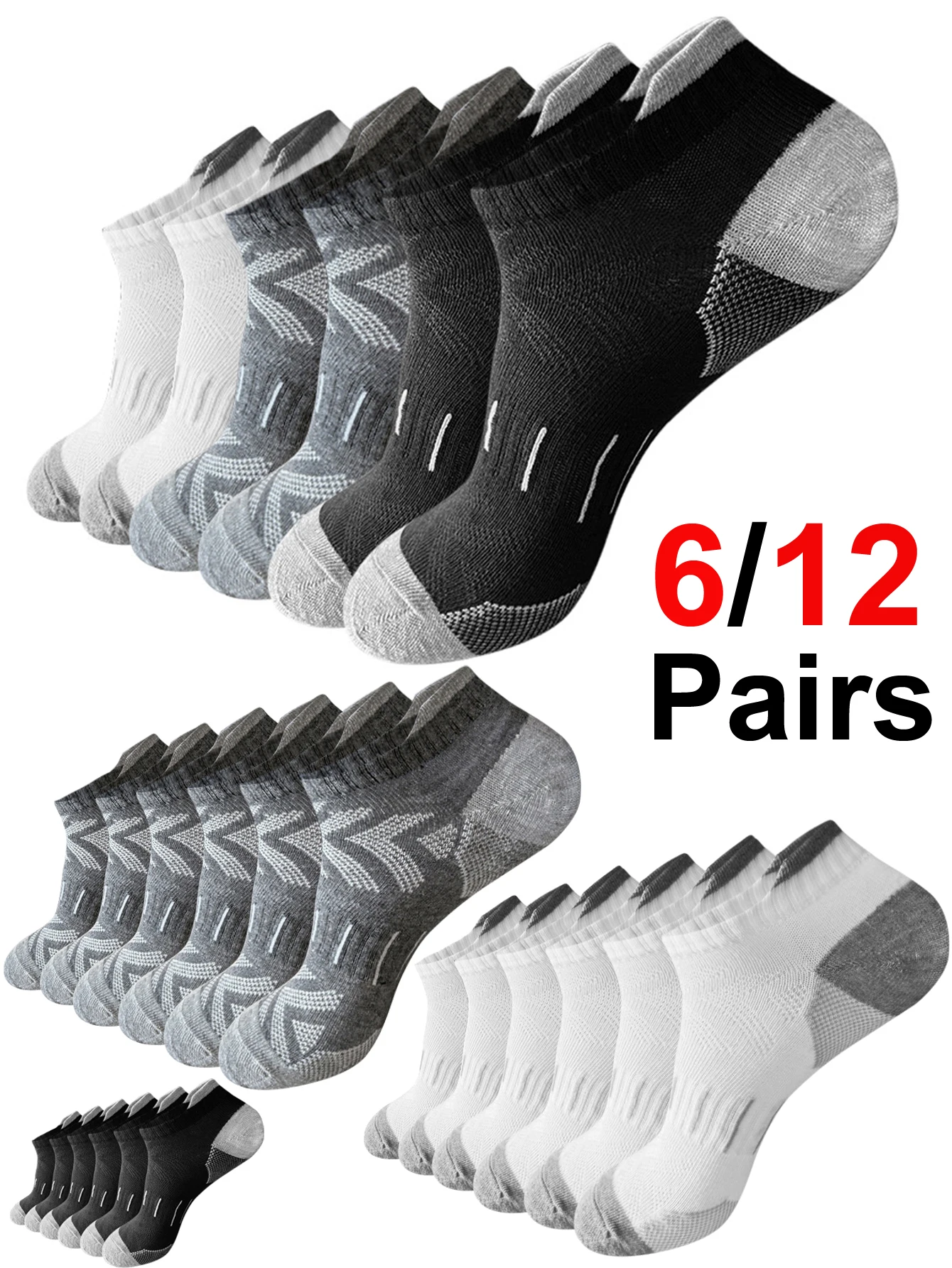 6Pairs Low Cut Cushioned Athletic Ankle Socks Breathable Mesh Moisture Wicking with Arch Support for Running Gym Sports
6Pairs Low Cut Cushioned Athletic Ankle Socks Breathable Mesh Moisture Wicking with Arch Support for Running Gym Sports