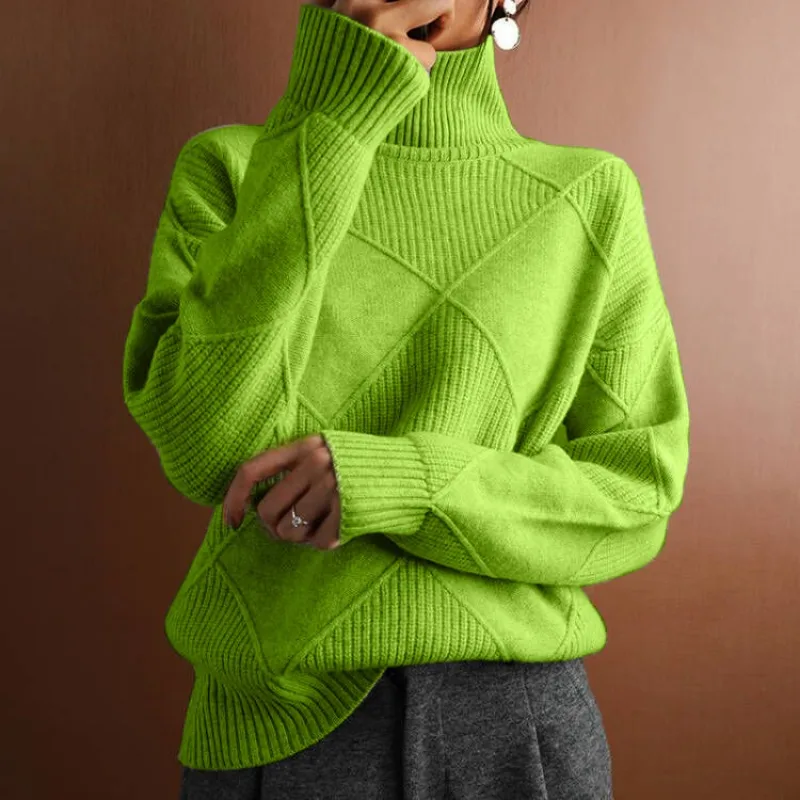 Women's Solid Color Loose Pullover Knitted Sweater Autumn Winter New Sweater Top Women's Long Sleeve High Collar Warm Sweater
Women's Solid Color Loose Pullover Knitted Sweater Autumn Winter New Sweater Top Women's Long Sleeve High Collar Warm Sweater